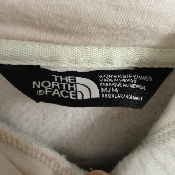North Face Sweater Womens Medium Ivory Pull Over Hoodie Hike Outdoors Fleece - Picture 4 of 14